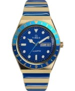 Q Timex Malibu 36mm Stainless Steel Expansion Band Watch