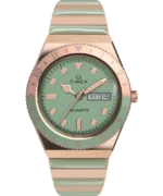 Q Timex Malibu 36mm Stainless Steel Expansion Band Watch