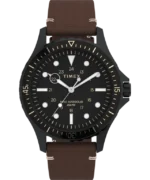 Navi 41mm Leather Strap Watch