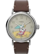 Timex Standard x Peanuts Featuring Snoopy at the Beach 40mm Leather Strap Watch