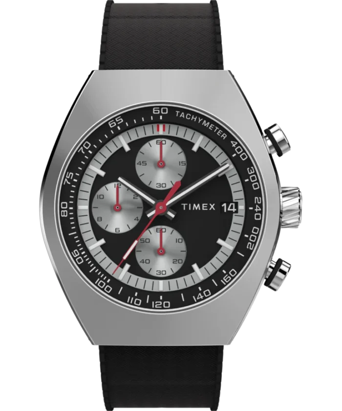Timex Legacy Tonneau Chronograph 42mm Synthetic Rubber Strap Watch