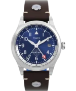 Timex Waterbury GMT x Pan Am® 39mm Leather Strap Watch