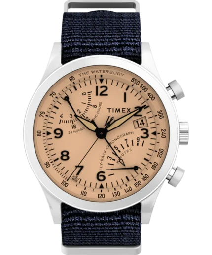 Waterbury Traditional Fly Back Chronograph 43mm Fabric Strap Watch